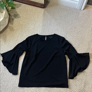 Black Flare Sleeve Blouse